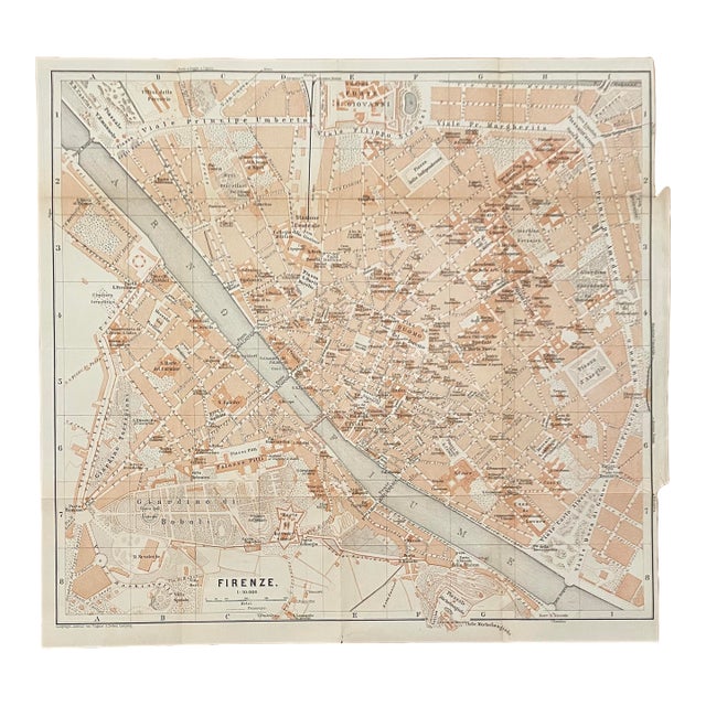 Antique Map of Florence Italy For Sale