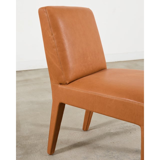 Ralph Lauren Italian Leather Mahogany Dalton Dining Chair For Sale - Image 12 of 17