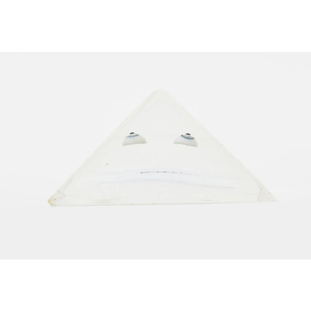 Vintage Merle Edelman Lucite Grid Face Triangle Embedded Sculpture Paperweight, 1970's For Sale - Image 11 of 11