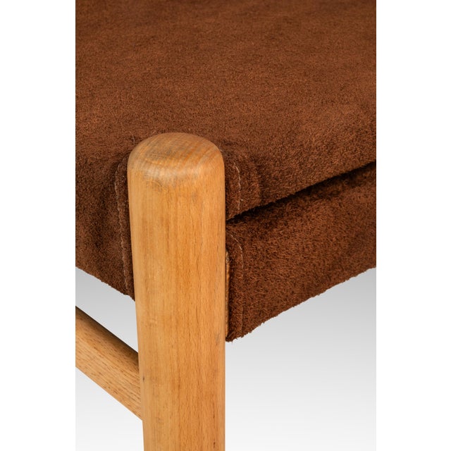 Set of Two (2) Rare Mid-Century Scandinavian Modern "Horn" Accent Armchairs in Beech & Suede Attributed to Folke Ohllson for Dux, Sweden, C. 1950s For Sale - Image 16 of 18