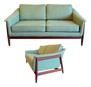Dux Sweden Loveseat Sofa New Upholstery Vintage MCM