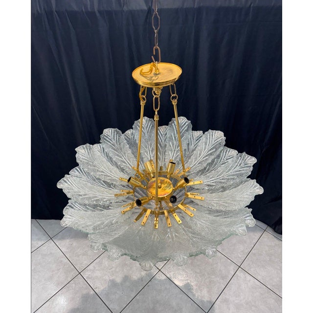 Metal Vintage Pendant Light by Ercole Barovier for Barovier & Toso, 1970s For Sale - Image 7 of 11