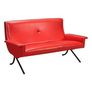 Vintage Sofa in Red Skai, 1960s For Sale