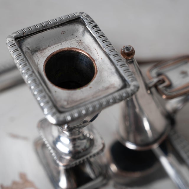 Silver Pair of Old Sheffield Plate Chambersticks, c.1820 For Sale - Image 8 of 16