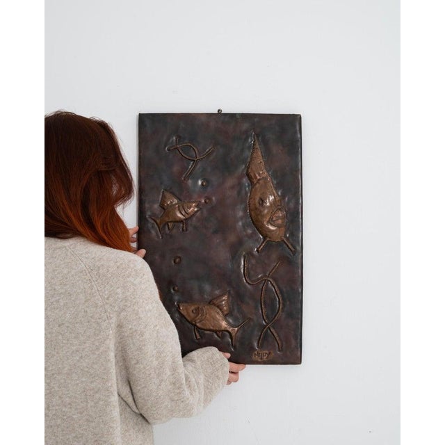 Mid-Century Modern 1960s Danish Copper Artwork For Sale - Image 3 of 10