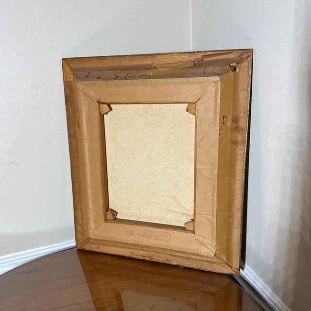 Wood Vintage Oil Still Life Pink Roses Painting Framed Signed "Am For Sale - Image 7 of 7