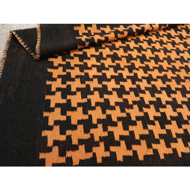 Black Galerie Shabab Collection Mid-20th Century Moroccan Flatweave Kilim Accent Rug For Sale - Image 8 of 8