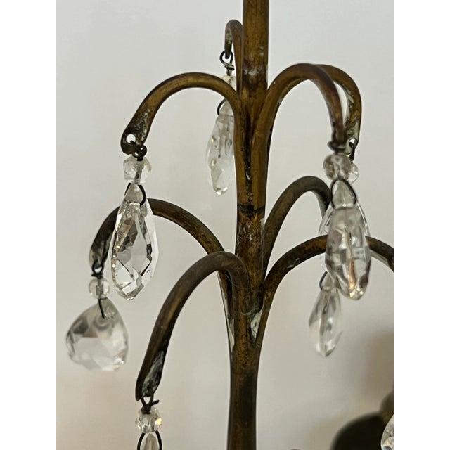 Antique French Brass Amethyst Grandiole Candle Holders a Pair For Sale In Chicago - Image 6 of 12