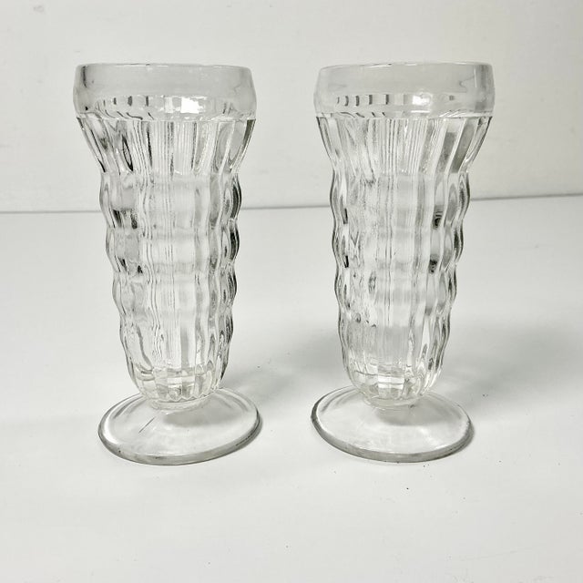 Transparent 1940s Hollywood Regency Boho Chic Glass Dessert Parfait Cups - Set of 9.. For Sale - Image 8 of 10