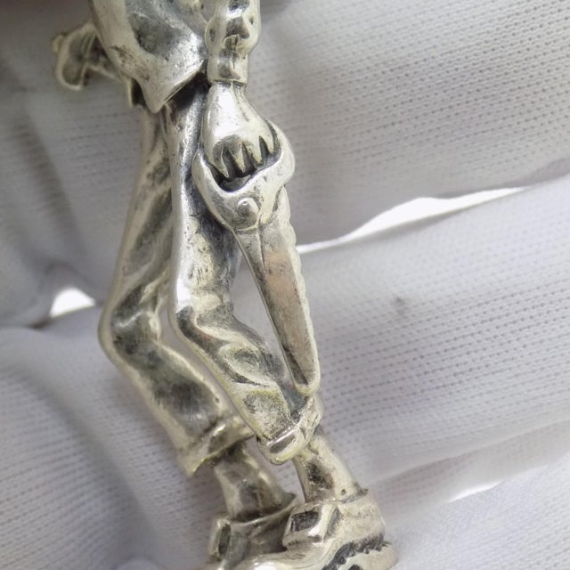 Vintage Italian Handyman Figurine in Silver 800, 1970s For Sale - Image 11 of 16