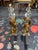 1930s 1930's Art Deco Brass and Stacked Lucite Ball Andirons Pair For Sale - Image 5 of 6