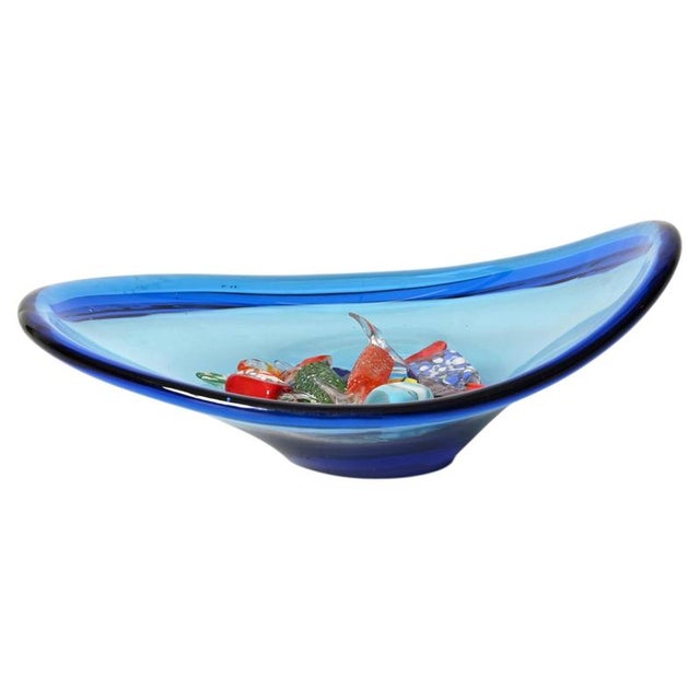 Deep Blue Murano Glass Catchall, Italy, 1960s For Sale - Image 12 of 12