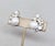 Trifari Vintage Signed Crown Trifari Rhodium Plated Mabe Pearl & Clear Rhinestone Clip Earrings-2 Pieces For Sale - Image 4 of 8