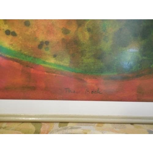 Vintage Modern Abstract Atomic Speckled Orb Print Framed Signed For Sale - Image 4 of 5