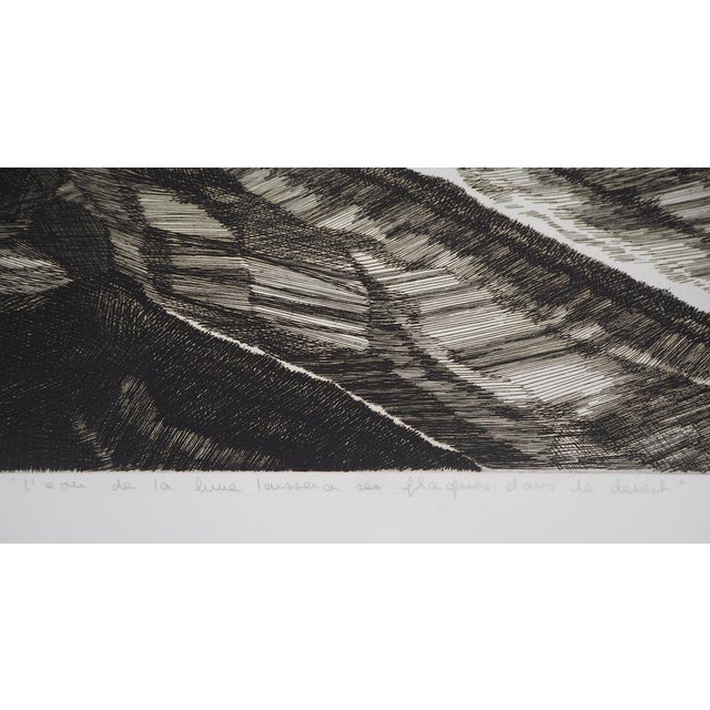 Françoise Bicaut, The Water of the Moon Will Leave Its Plates in the Desert, 1982, Original Etching For Sale - Image 9 of 10