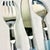 Cornflower Blue 1980s Vintage Boho Chic French Blue Lucite Flatware With 18/10 Stainless Steel - Set of 33. For Sale - Image 8 of 8