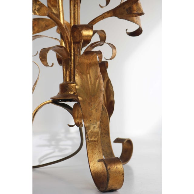 1960s Italian Gilded Floral Table Lamp attributed to Hans Kögl, 1960s For Sale - Image 5 of 12
