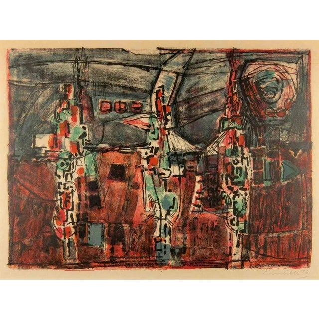 Piège is an original contemporary artwork realized by Guillaume Corneille in 1956. Original Lithograph on vélin paper Hand...