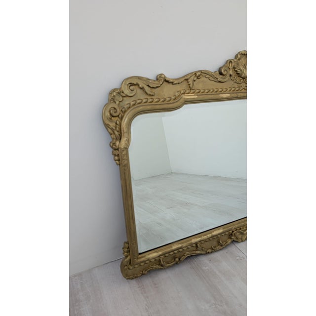 Wood Vintage Mirror in Gilded Wooden Frame, 1960s For Sale - Image 7 of 13