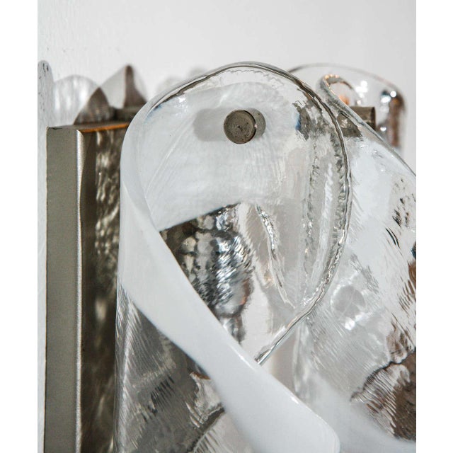 Transparent Murano Art Glass Wall Sconce For Sale - Image 8 of 10