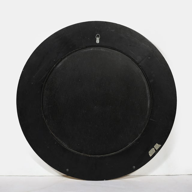 Mid-Century Modernist Cream Lacquered Goat Skin Round Mirror by Karl Springer For Sale - Image 10 of 10