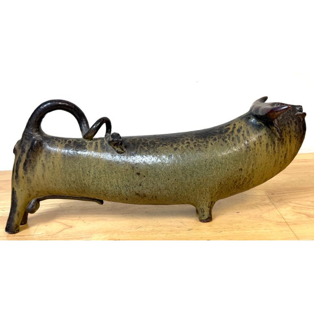 Jorge Mealha (1934 -2021) Pottery, Large Bull Sculpture Portugal, late 20th C. For Sale - Image 18 of 18