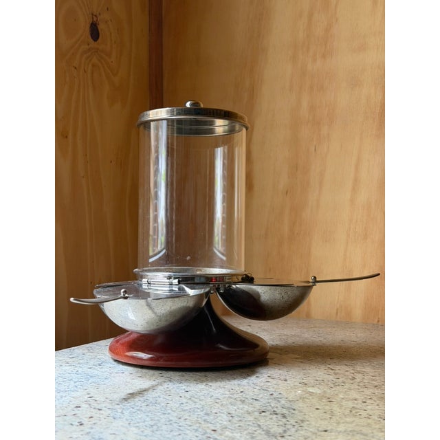 1950s Mid-Century Modern Space Age Italian Revolving Condiment Server in Chrome, Italy, 1950s For Sale - Image 5 of 18