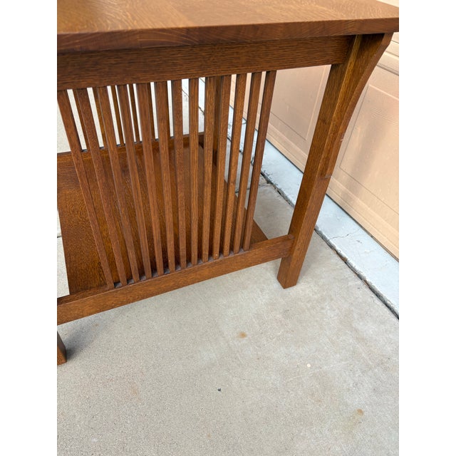 Brown Stickley Lamp Table - Mission Spindle End Table For Sale - Image 8 of 12
