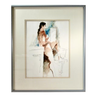 William Jack Laycox Nude Reading C. 1970 Painting For Sale