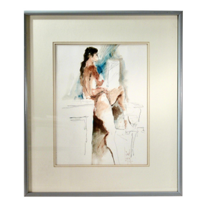 William Jack Laycox Nude Reading C. 1970 Painting