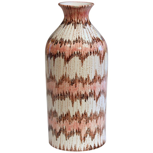 1950s Vintage Bitossi Italian Pottery Early V-Mark Londi Raymor Ceramic Vase For Sale