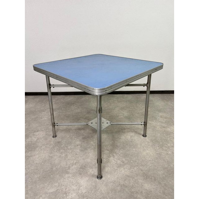 Vintage Aluminium Dining Table and Chairs, 1960s, Set of 5 For Sale - Image 4 of 18