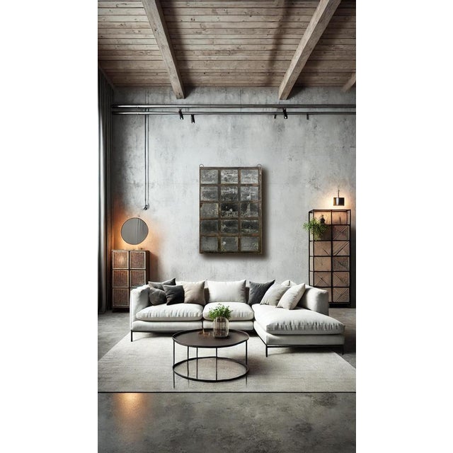 Industrial Patinated Wall Mirror For Sale - Image 9 of 10