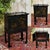 Small painted fir sideboard with Asian decor, made in the 1950s - W=58cm, H=80cm, D=35cm.