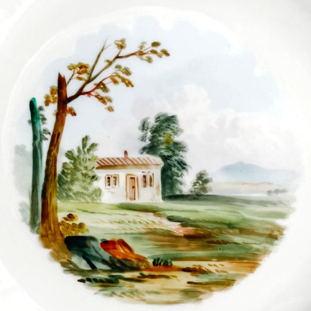 French Provincial Antique English Scenic Landscape Dinner Plates - Set of 10 For Sale - Image 3 of 12