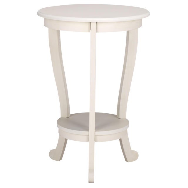 Ivory Mary Pedestal Table in Ivory For Sale - Image 8 of 8