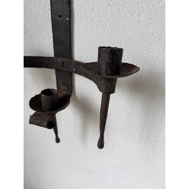 Brutalist Wall Sconces in Wrought Iron, 1890s, Set of 2 For Sale - Image 14 of 18
