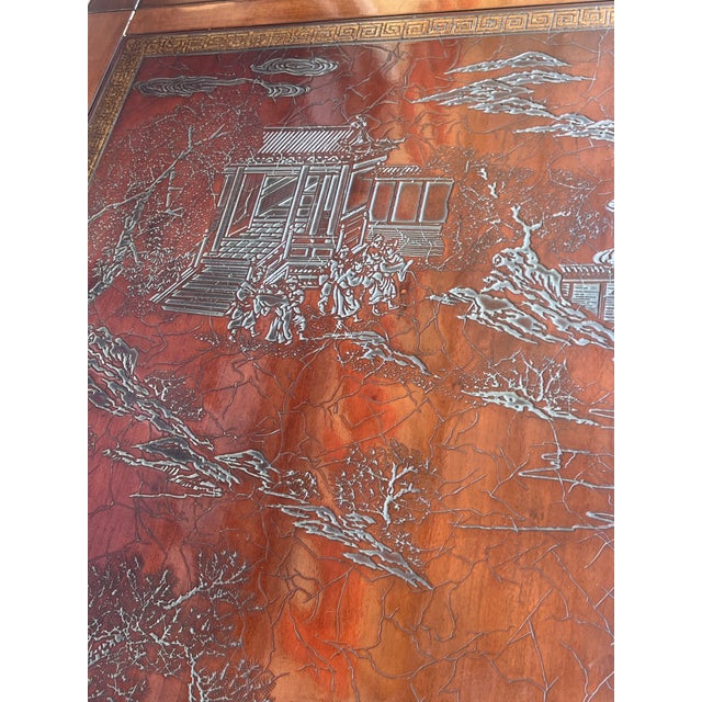 Late 20th Century Heritage Furniture "Ming Treasure" Chinoiserie Extension Dining Table - 2 Leaves For Sale - Image 12 of 18