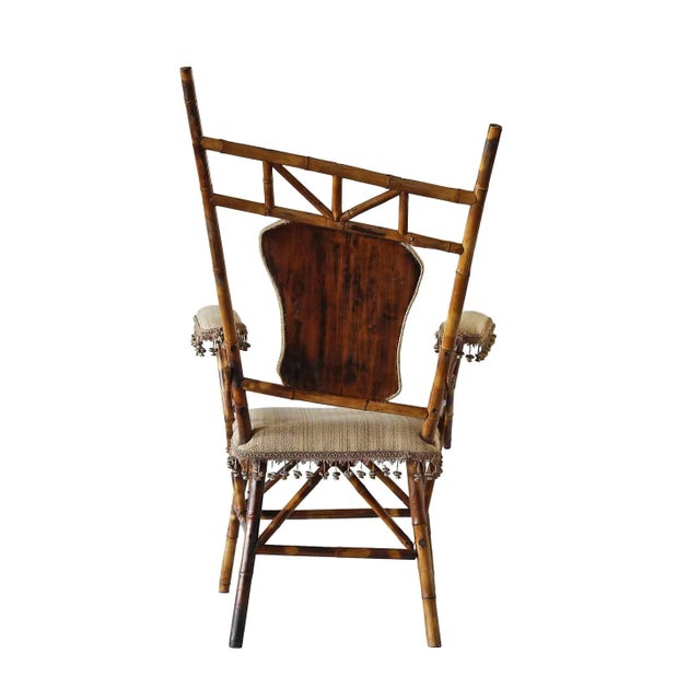 Antique Asymmetrical Bamboo Chair For Sale In Providence - Image 6 of 8