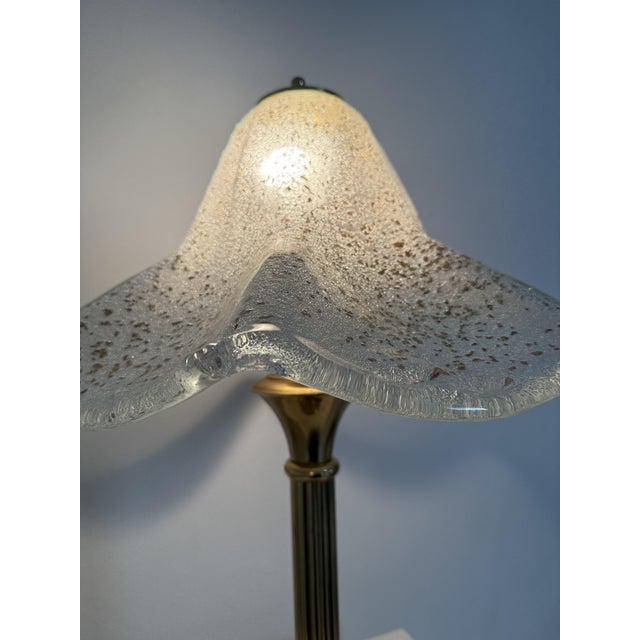 Mid-Century Glass Table Lamp with Golden Flakes, 1970s For Sale - Image 6 of 18