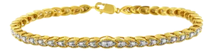 10K Yellow Gold Plated .925 Sterling Silver 1 cttw Prong-Set Diamond Pear Shape Link Bracelet (I-J C