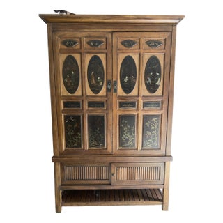 Late 20th Century Mandalay by Drexel Heritage Entertainment Armoire in Decorative Asian-Style For Sale