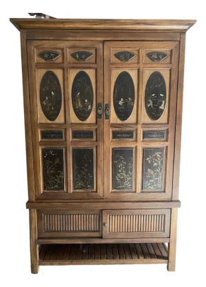 Late 20th Century Mandalay by Drexel Heritage Entertainment Armoire in Decorative Asian-Style