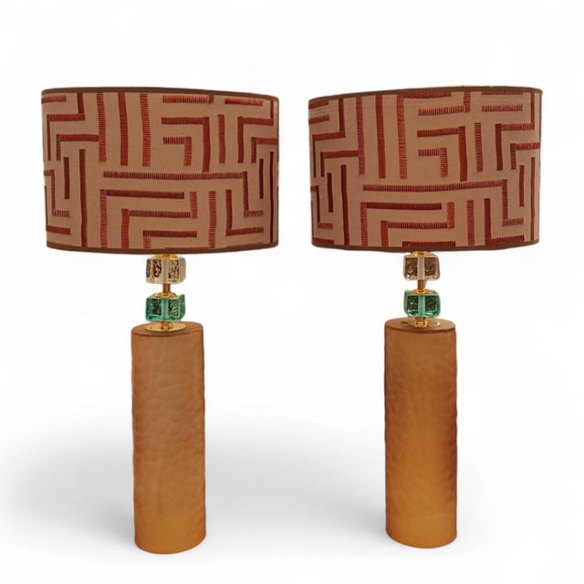 1980s Murano Glass Labyrinth Lamps, 1980s, Set of 2 For Sale - Image 5 of 5