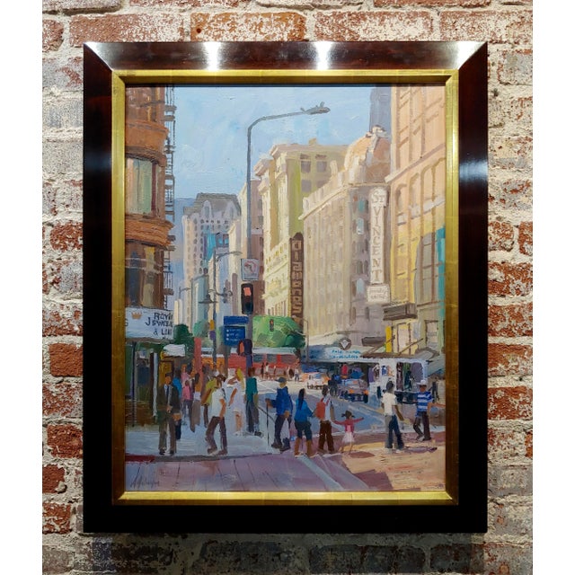 Alex Schaefer -Diamond District Busy Streets in Downtown La -Oil Painting For Sale - Image 13 of 13