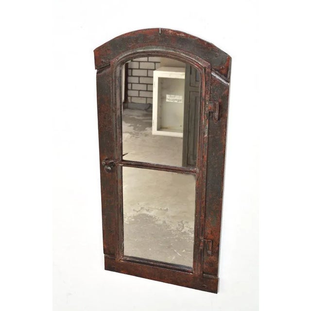Black Industrial Cast Iron Mirror, 1930s For Sale - Image 8 of 8