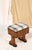 1970s Vintage "Foot" Stool With Blue Plaid Top - Handmade Stool For Sale - Image 5 of 15