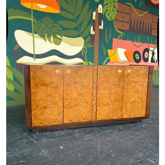 Mid Century Century Burl China Cabinet For Sale - Image 12 of 15
