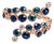 10K Rose Pink Gold Blue Diamond Bypass Band Ring For Sale