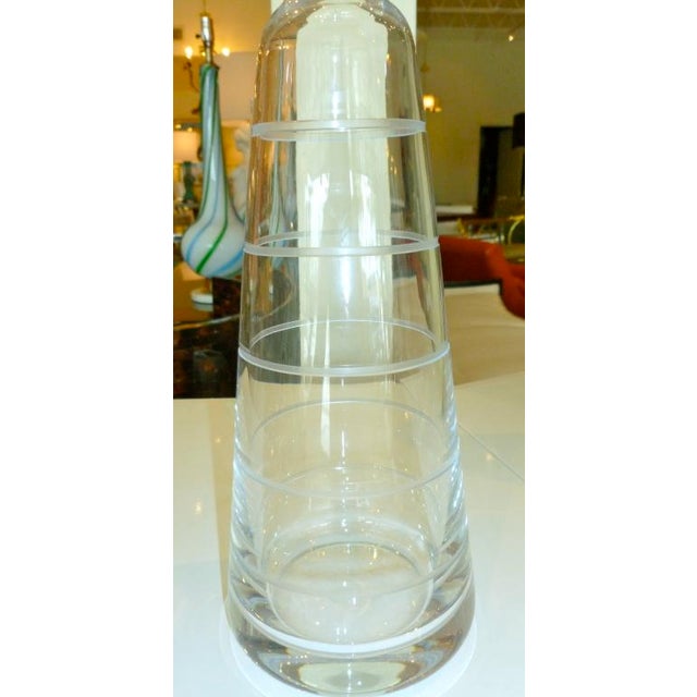 Christofle Vintage Signed Christofle Modernist Clear Glass Decanter For Sale - Image 4 of 5